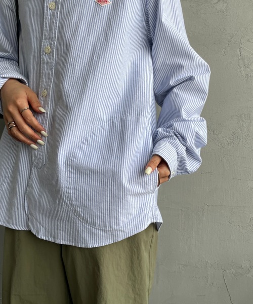 DANTON（ダントン）の「【WEB先行予約】[DANTON/ダントン] バンドカラー オックスフォードシャツ(ストライプ)（シャツ/ブラウス・レディース・ブルー・40/38/42）」の12枚目の写真