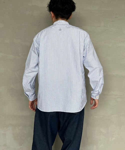 DANTON（ダントン）の「【WEB先行予約】[DANTON/ダントン] バンドカラー オックスフォードシャツ(ストライプ)（シャツ/ブラウス・レディース・ブルー・40/38/42）」の15枚目の写真