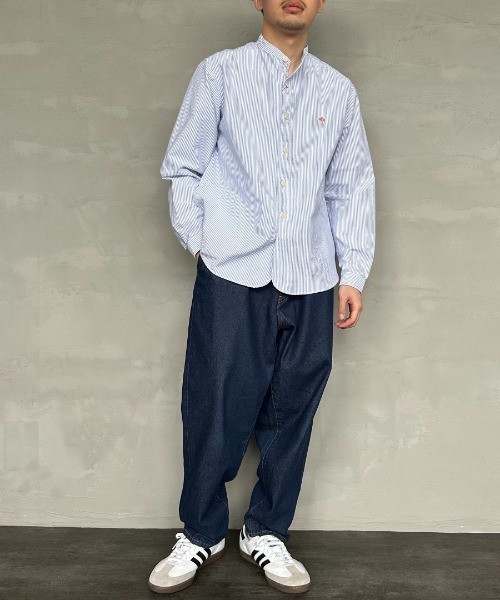 DANTON（ダントン）の「【WEB先行予約】[DANTON/ダントン] バンドカラー オックスフォードシャツ(ストライプ)（シャツ/ブラウス・レディース・ブルー・40/38/42）」の3枚目の写真