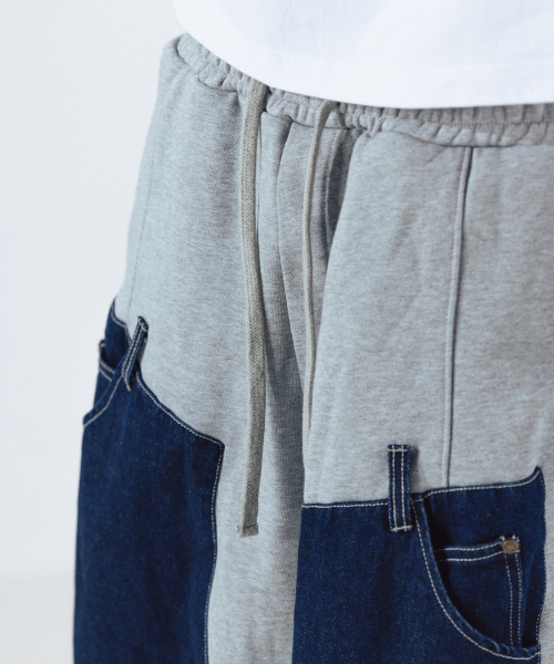 ANGLAN（アングラン）の「Denim Double Sweat Balloon Pants - Melange Grey（その他パンツ・メンズ・その他・FREE）」の5枚目の写真