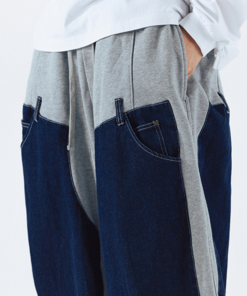 ANGLAN（アングラン）の「Denim Double Sweat Balloon Pants - Melange Grey（その他パンツ・メンズ・その他・FREE）」の7枚目の写真