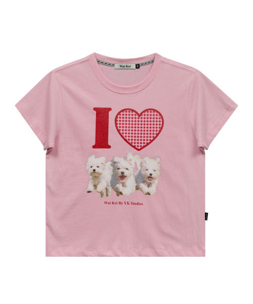 WaiKei(ワイケイ)の「アイラブマルチーズ 半袖Tシャツ ピンク(Tシャツ/カットソー・レディース・その他・0/1/2)」の8枚目の写真