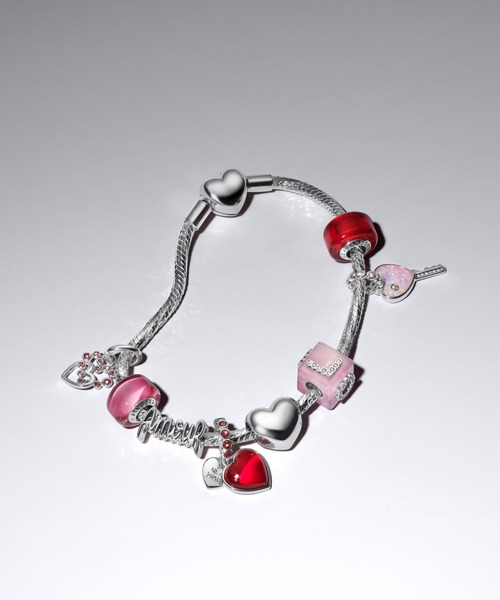 レッド ムラノ ガラス ハート ダブル ダングル チャーム（チャーム