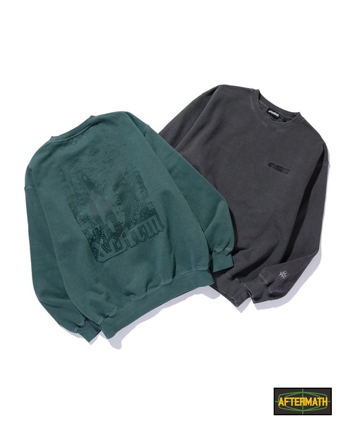 AFTERMATH(アフターマス)の「XLARGE×AFTERMATH CREWNECK SWEATSHIRT(スウェット・メンズ・グリーン/ブラック・S/XL/L/M)」の3枚目の写真
