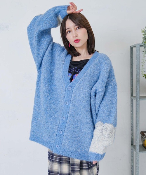 ScoLar Parity（スカラーパリティ）の「353143：ひつじネコのシャギーニットカーディガン（カーディガン/ボレロ・レディース・ブルー/ブラック/イエロー・M）」の2枚目の写真