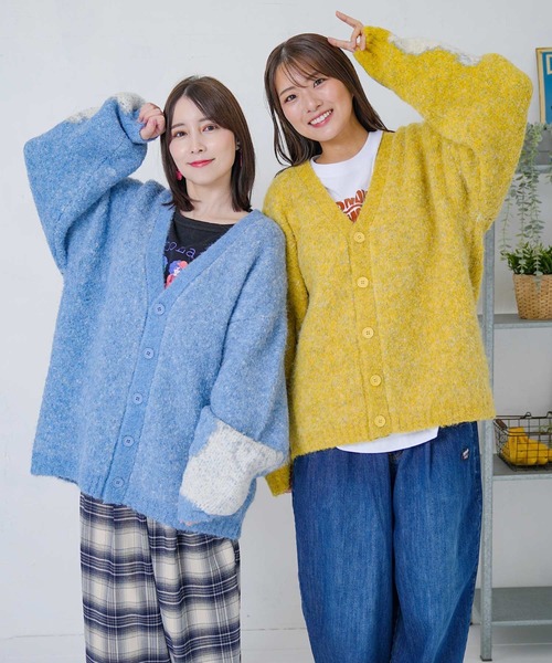 ScoLar Parity（スカラーパリティ）の「353143：ひつじネコのシャギーニットカーディガン（カーディガン/ボレロ・レディース・ブルー/ブラック/イエロー・M）」の4枚目の写真