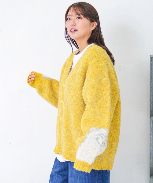 ScoLar Parity（スカラーパリティ）の「353143：ひつじネコのシャギーニットカーディガン（カーディガン/ボレロ・レディース・ブルー/ブラック/イエロー・M）」の7枚目の写真
