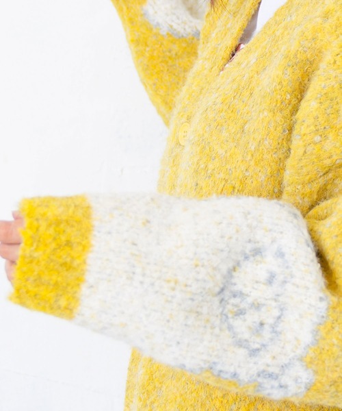 ScoLar Parity（スカラーパリティ）の「353143：ひつじネコのシャギーニットカーディガン（カーディガン/ボレロ・レディース・ブルー/ブラック/イエロー・M）」の8枚目の写真