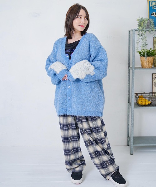 ScoLar Parity（スカラーパリティ）の「353143：ひつじネコのシャギーニットカーディガン（カーディガン/ボレロ・レディース・ブルー/ブラック/イエロー・M）」の11枚目の写真