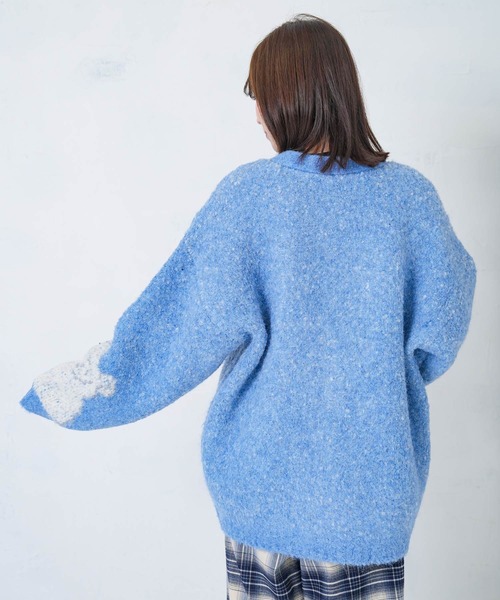 ScoLar Parity（スカラーパリティ）の「353143：ひつじネコのシャギーニットカーディガン（カーディガン/ボレロ・レディース・ブルー/ブラック/イエロー・M）」の13枚目の写真