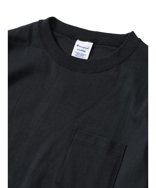 Champion(チャンピオン)の「Champion (チャンピオン) USAコットン 無地 ポケット付き クルーネック 長袖 Tシャツ(Tシャツ/カットソー・メンズ・ネイビー/ホワイト/ブラック・L/M/LL)」の10枚目の写真