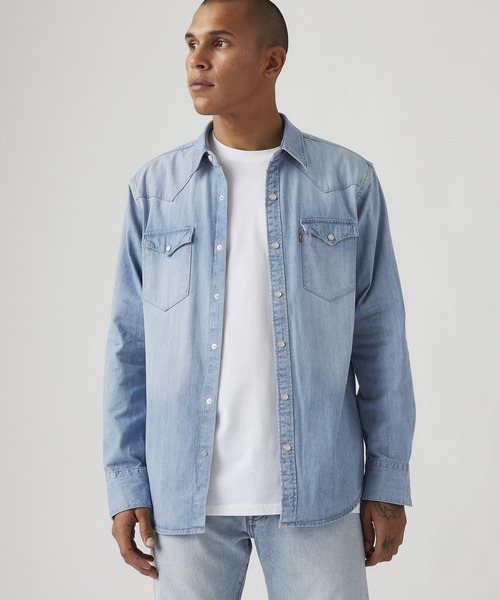 Levi's(リーバイス)の「Levi's/リーバイス ウエスタンシャツ(シャツ/ブラウス・メンズ・ライトインディゴブルー・XL/L/M/S)」の1枚目の写真