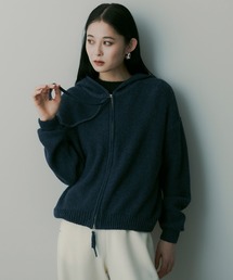 Wジップニットフーディー