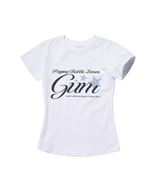 VENHIT(ベンヒット)の「ポッピングガム スリムフィット半袖Tシャツ(Tシャツ/カットソー・レディース・ホワイト/ブラック/クリーム・SMALL/MEDIUM/LARGE)」の1枚目の写真