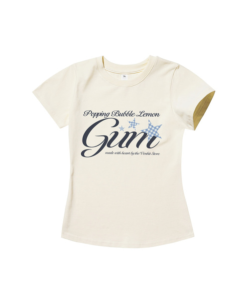 VENHIT(ベンヒット)の「ポッピングガム スリムフィット半袖Tシャツ(Tシャツ/カットソー・レディース・ホワイト/ブラック/クリーム・SMALL/MEDIUM/LARGE)」の3枚目の写真