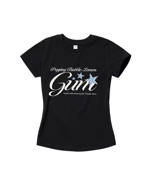 VENHIT(ベンヒット)の「ポッピングガム スリムフィット半袖Tシャツ(Tシャツ/カットソー・レディース・ホワイト/ブラック/クリーム・SMALL/MEDIUM/LARGE)」の2枚目の写真