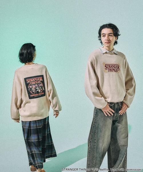 STRANGER THINGS】コラボジャカードニットプルオーバー（ニット