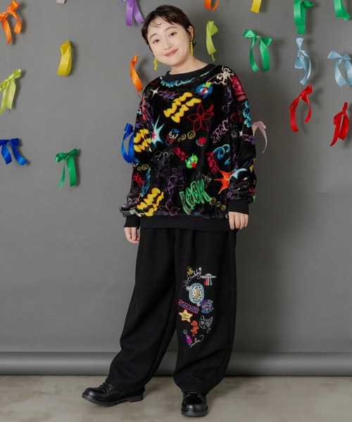 セール】ScoLar(スカラー) POP刺繍起毛あったかパンツ（その他パンツ