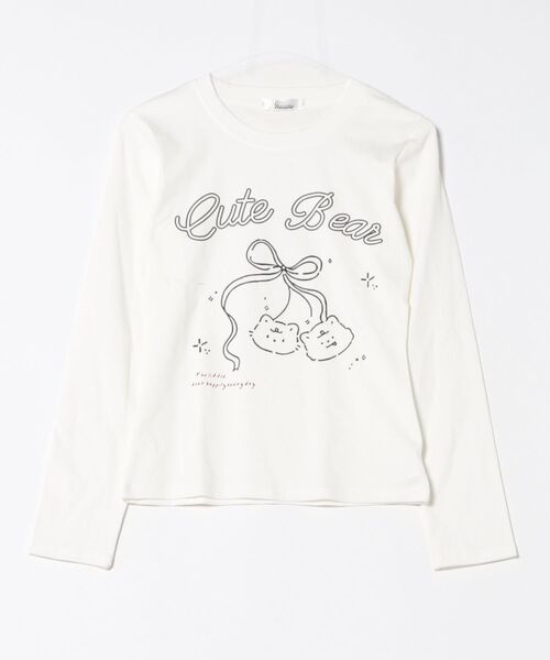 AsRiRe(アスリレイ)の「前リボンプリントトップス(Tシャツ/カットソー・レディース・ホワイト・M)」の5枚目の写真