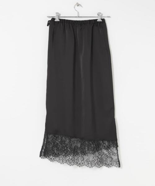 SENSE OF PLACE by URBAN RESEARCH（センスオブプレイスバイアーバンリサーチ）の「アシメレースヘムスカート（スカート・レディース・ブラック/アイボリー・ONE）」の8枚目の写真