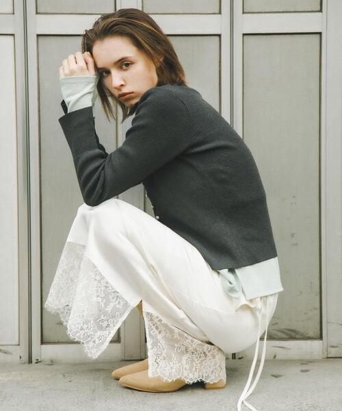 SENSE OF PLACE by URBAN RESEARCH（センスオブプレイスバイアーバンリサーチ）の「アシメレースヘムスカート（スカート・レディース・ブラック/アイボリー・ONE）」の11枚目の写真