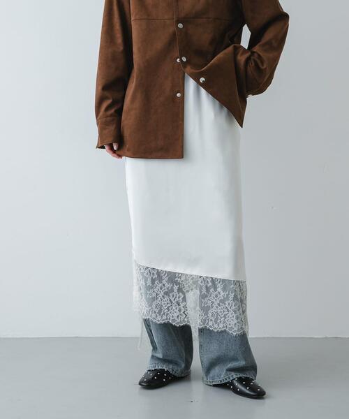 SENSE OF PLACE by URBAN RESEARCH（センスオブプレイスバイアーバンリサーチ）の「アシメレースヘムスカート（スカート・レディース・ブラック/アイボリー・ONE）」の12枚目の写真