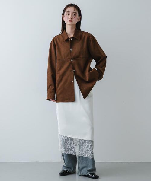 SENSE OF PLACE by URBAN RESEARCH（センスオブプレイスバイアーバンリサーチ）の「アシメレースヘムスカート（スカート・レディース・ブラック/アイボリー・ONE）」の15枚目の写真