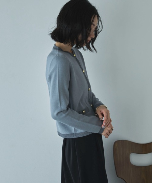 Doux archives(ドゥアルシーヴ)の「ラメ配色ニットカーディガン(カーディガン/ボレロ・レディース・アイボリー/ネイビー/グレー・FREE)」の21枚目の写真