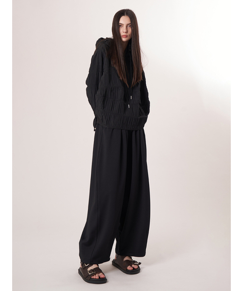 ATHPLATFORM(アスプラットフォーム)の「AU52PT39 ダブルテックワイドパンツ_ブラック(スウェットパンツ・レディース・その他・FREE)」の5枚目の写真