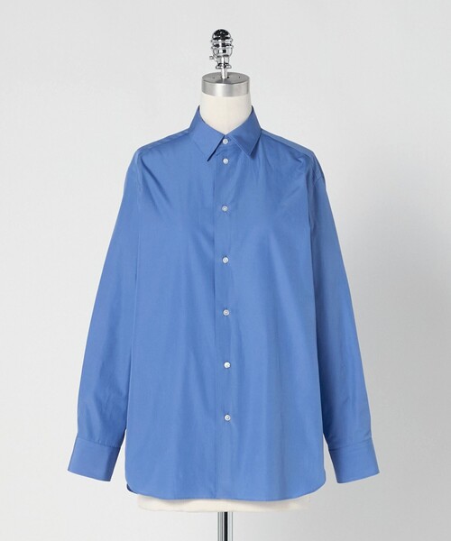 LOEFF（ロエフ）の「＜LOEFF＞コットン ブロード レギュラーカラーシャツ（シャツ/ブラウス・レディース・ホワイト/コバルトブルー/ネイビー・0/1）」の3枚目の写真