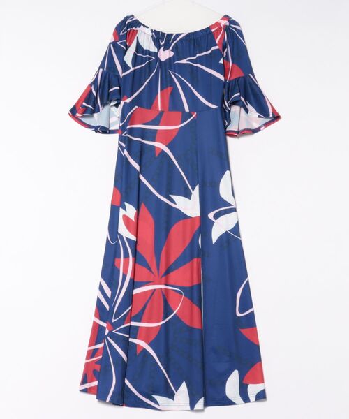 Maunaloa(マウナロア)の「【Maunaloa】Ocean Blue Bird ティアレトアスリーブドレス(ドレス・レディース・ネイビー/モスグリーン/ブラック・L/M)」の4枚目の写真