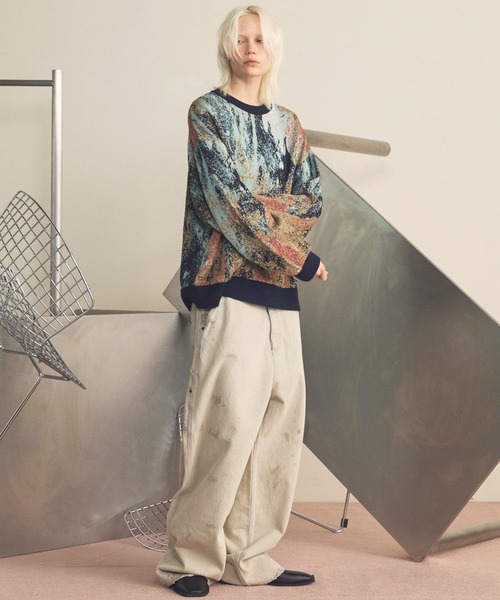 MAISON SPECIAL（メゾンスペシャル）の「《UNISEX》Abstract Jacquard Prime-Over Crew Neck Knit Pullover/アブストラクトジャガードプライムオーバークルーネックニットプルオーバー【MAISON SPECIAL/メゾンスペシャル】（ニット/セーター・メンズ・その他1/その他2・0/1/2）」の3枚目の写真