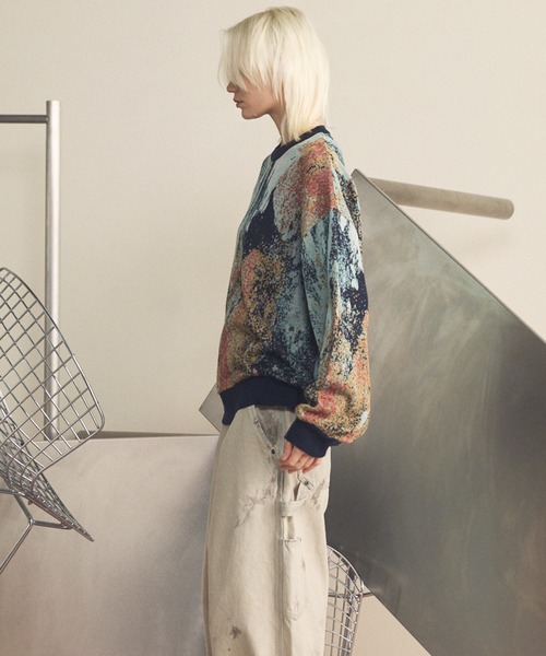 MAISON SPECIAL（メゾンスペシャル）の「《UNISEX》Abstract Jacquard Prime-Over Crew Neck Knit Pullover/アブストラクトジャガードプライムオーバークルーネックニットプルオーバー【MAISON SPECIAL/メゾンスペシャル】（ニット/セーター・メンズ・その他1/その他2・0/1/2）」の7枚目の写真