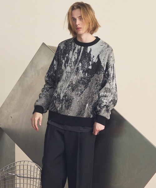 MAISON SPECIAL（メゾンスペシャル）の「《UNISEX》Abstract Jacquard Prime-Over Crew Neck Knit Pullover/アブストラクトジャガードプライムオーバークルーネックニットプルオーバー【MAISON SPECIAL/メゾンスペシャル】（ニット/セーター・メンズ・その他1/その他2・0/1/2）」の11枚目の写真