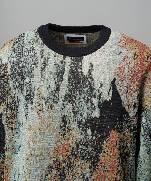 MAISON SPECIAL（メゾンスペシャル）の「《UNISEX》Abstract Jacquard Prime-Over Crew Neck Knit Pullover/アブストラクトジャガードプライムオーバークルーネックニットプルオーバー【MAISON SPECIAL/メゾンスペシャル】（ニット/セーター・メンズ・その他1/その他2・0/1/2）」の18枚目の写真