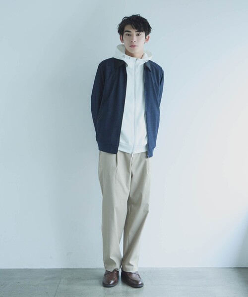 COMME CA ISM（コムサイズム）の「ヘリンボーンコンビ フーデッドブルゾン（ブルゾン・メンズ・ブラック/ホワイト/カーキ・MEDIUM/LARGE）」の6枚目の写真