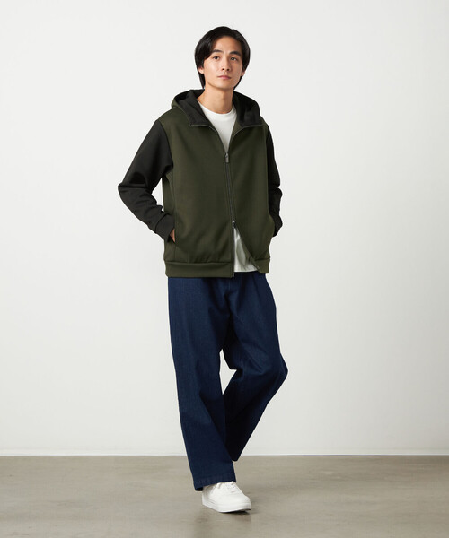 COMME CA ISM（コムサイズム）の「ヘリンボーンコンビ フーデッドブルゾン（ブルゾン・メンズ・ブラック/ホワイト/カーキ・MEDIUM/LARGE）」の16枚目の写真