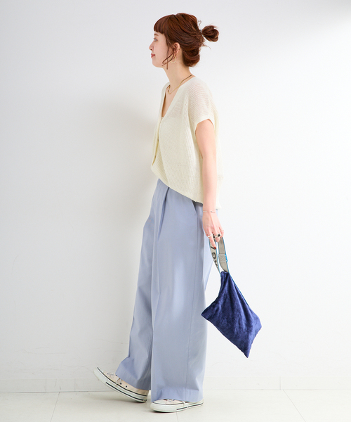 B.C STOCK（ベーセーストック）の「手洗い可 / FRENCH ICY LINEN 畦ベスト（ベスト・レディース・ベージュ/ホワイト/ブルー/ブラック・FREE）」の11枚目の写真