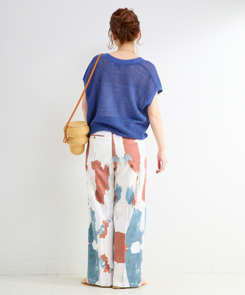 B.C STOCK（ベーセーストック）の「手洗い可 / FRENCH ICY LINEN 畦ベスト（ベスト・レディース・ベージュ/ホワイト/ブルー/ブラック・FREE）」の16枚目の写真