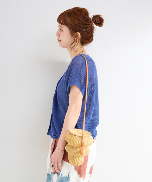 B.C STOCK（ベーセーストック）の「手洗い可 / FRENCH ICY LINEN 畦ベスト（ベスト・レディース・ベージュ/ホワイト/ブルー/ブラック・FREE）」の19枚目の写真