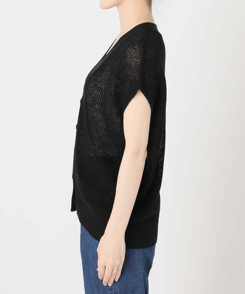 B.C STOCK（ベーセーストック）の「手洗い可 / FRENCH ICY LINEN 畦ベスト（ベスト・レディース・ベージュ/ホワイト/ブルー/ブラック・FREE）」の22枚目の写真