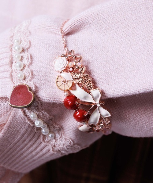 axes femme(アクシーズファム)の「ディヴェールショコラブレス(ブレスレット・レディース・ピンク/ゴールド・FREE)」の1枚目の写真