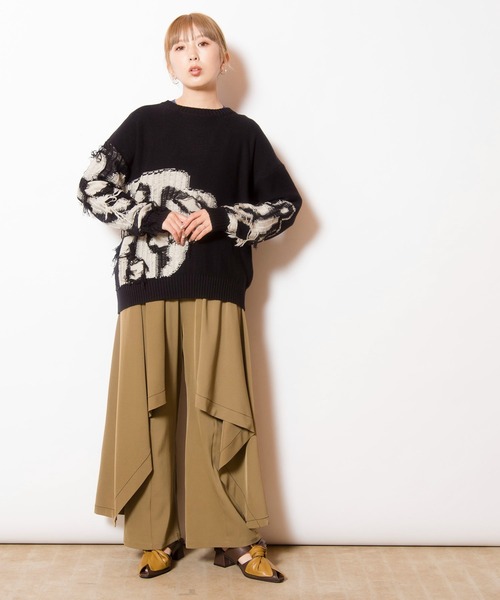 OSMOSIS（オズモーシス）の「サイドレイヤードパンツ（その他パンツ・レディース・ブラック/カーキ/グレー・ONE SIZE）」の5枚目の写真