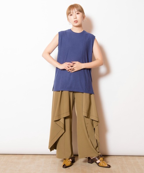 OSMOSIS（オズモーシス）の「サイドレイヤードパンツ（その他パンツ・レディース・ブラック/カーキ/グレー・ONE SIZE）」の6枚目の写真