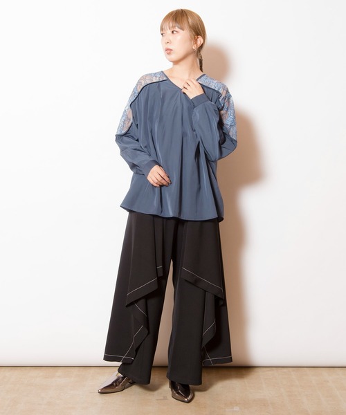 OSMOSIS（オズモーシス）の「サイドレイヤードパンツ（その他パンツ・レディース・ブラック/カーキ/グレー・ONE SIZE）」の15枚目の写真