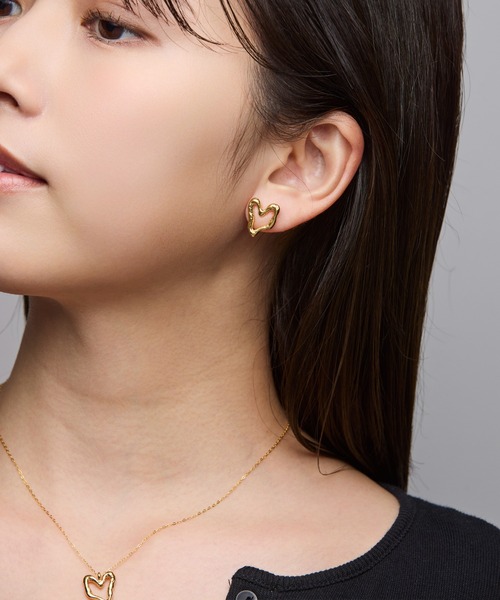 norme（ノーム）の「【SILVER925】ノーム オープン ハート ピアス /  norme open heart pierce（ピアス（両耳用）・レディース・ゴールド・FREE）」の9枚目の写真
