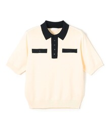 トゥモローランド .B 24SS Knit ニット カットソー 半袖 F 白 セール】 シアーダブルジャカード ハーフスリーブプルオーバー