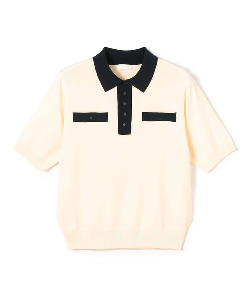 BALLSEY(ボールジィ)の「ストレッチタックドット ポロプルオーバー(ニット/セーター・レディース・ネイビー/ホワイト系その他・S)」の2枚目の写真