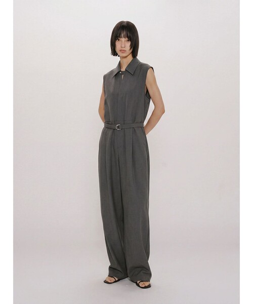 MIDIUMISOLID(ミディウミソリッド)の「MIDIUMISOLID for Ladies スキッパージャンプスーツ(その他パンツ・レディース・チャコールグレー/ブラック/ベージュ・36/38)」の1枚目の写真