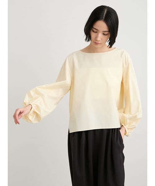 MIESROHE(ミースロエ)の「【洗える】UVカットボリュームスリーブブラウス(シャツ/ブラウス・レディース・ストライプ/イエロー/ホワイト・F)」の4枚目の写真